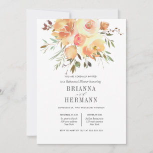 Dream Peach   Blume Hochzeitsessen Probe Einladung