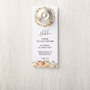 Dream Peach floral Wedding Gast nicht stören Türanhänger