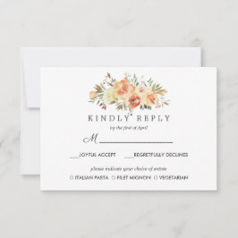 Dream Peach | Floral Wedding RSVP MEAL Option