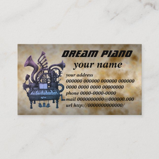 dream piano visitenkarte (Vorderseite)
