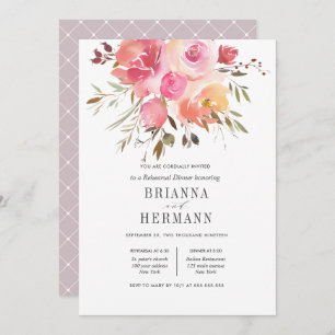 Dream Pink   Blume Hochzeitsessen Probe Einladung