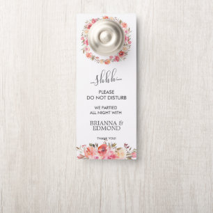 Dream Pink Floral Wedding Gast nicht stören Türanhänger