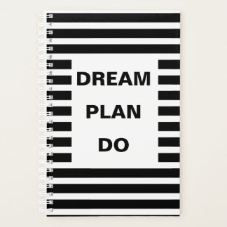 Dream Plan Do Black Stripes Motivierend Zitat Planer