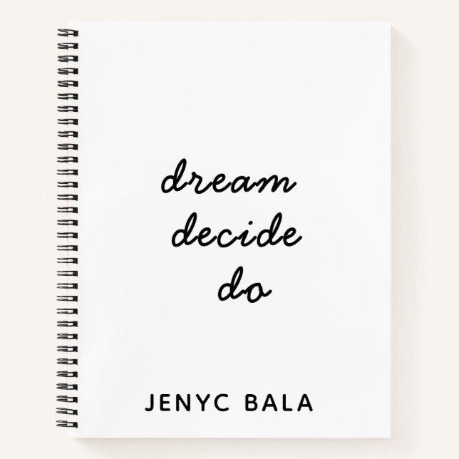 Dream Plan Do Lilac Pastel Design Notizbuch (Vorderseite)