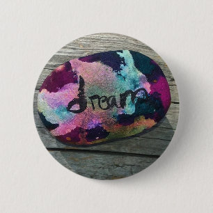 Dream Rock Ich malte mit Alkohol und Indien Tinte. Button