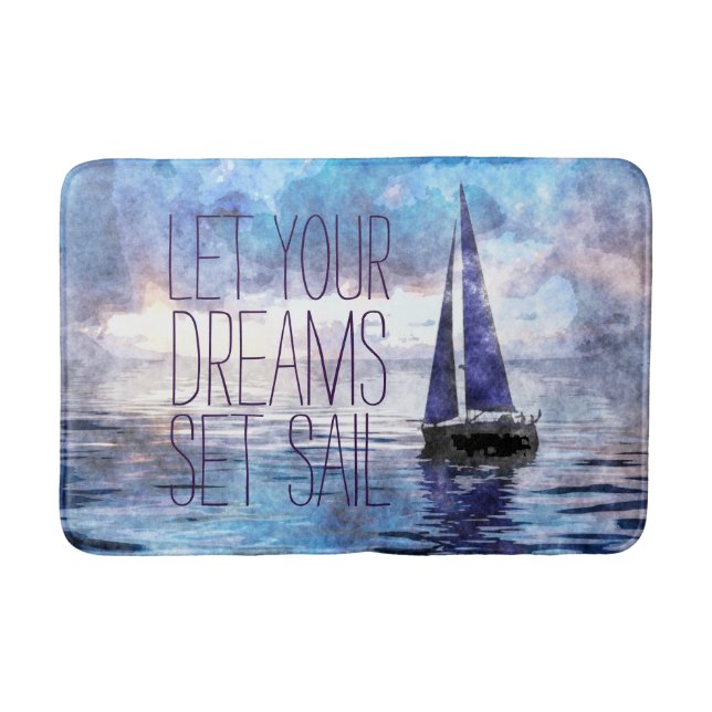 Dream Sail Inspiration Ozean Blue Sunset Badematte (Vorderseite)