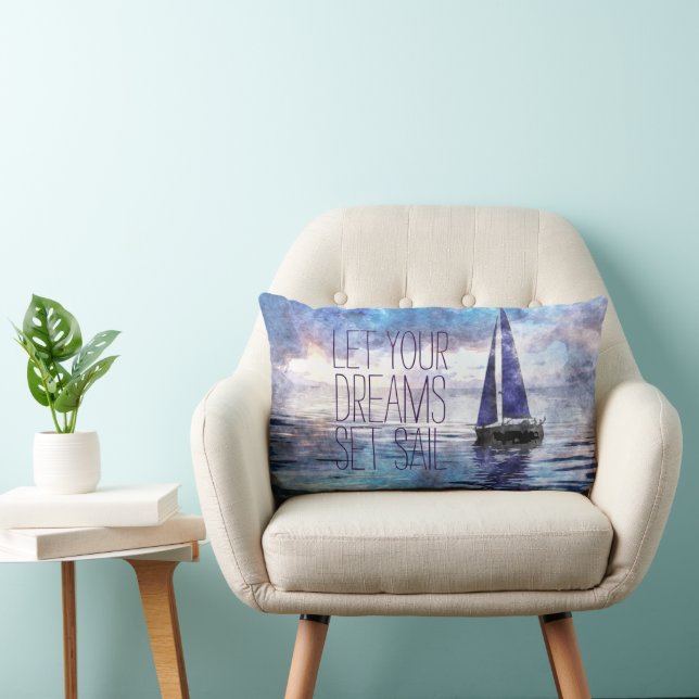 Dream Sail Inspiration Ozean Blue Sunset Lendenkissen (Stuhl )