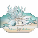 Dream Shore Beach Aquamarine Hochzeitstisch-Skulpt Freistehende Fotoskulptur<br><div class="desc"></div>