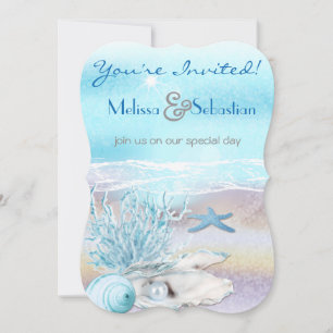 Dream Shore Beach Dk Aquamarine Hochzeitsreise Einladung