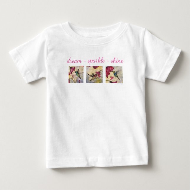 Dream Sparkle Shine Hummingbird Art Baby Tutu T-shirt (Vorderseite)