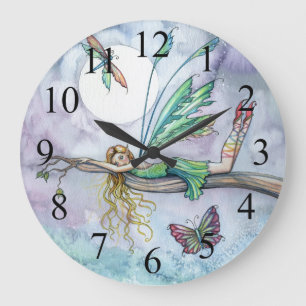 Dream Spot Farbenfrohe Faible und Schmetterlingsuh Große Wanduhr