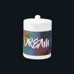 Dream Tea Jar<br><div class="desc">Dieses traumhafte Design inspiriere mit seinem abstrakten Hintergrund und Buchstaben, die DREAM ausdrücken. Macht ein großartiges Geschenk für einen geliebten oder einen Freund.</div>