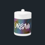 Dream Tea Jar<br><div class="desc">Dieses traumhafte Design inspiriere mit seinem abstrakten Hintergrund und Buchstaben,  die DREAM ausdrücken. Macht ein großartiges Geschenk für einen geliebten oder einen Freund.</div>
