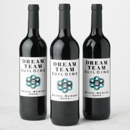 Dream Team - Team Gebäude Company Logo Weinetikett