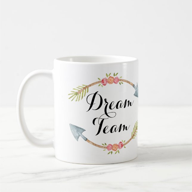 'Dream Team' Wasserfarben-Tribal-Pfeile Kaffeetasse (Links)