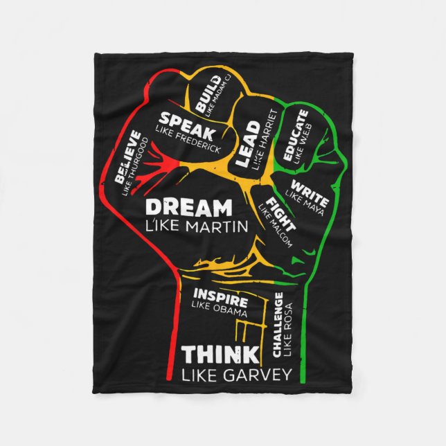 Dream Think Speak Schwarze Geschichte Monat Hand S Fleecedecke (Vorderseite)