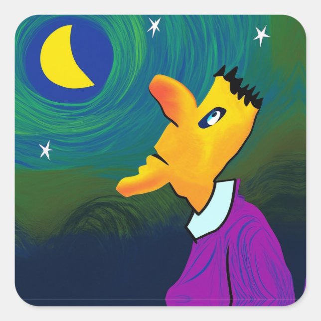 dream time quadratischer aufkleber (Vorderseite)