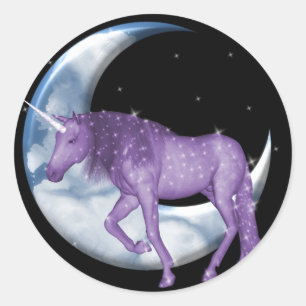 Dream Time Unicorn Runder Aufkleber