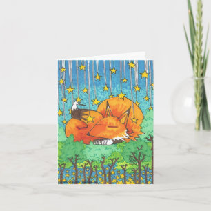 Dream Trees Cartoon Fox + Forest Stars Note Cards Karte