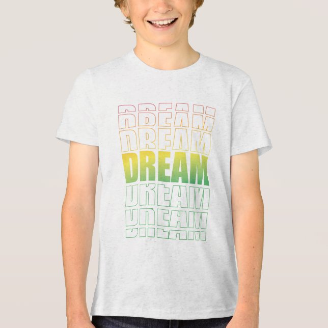Dream Typography – Gradient Aesthetic Motivational Tri-Blend Shirt (Vorderseite)