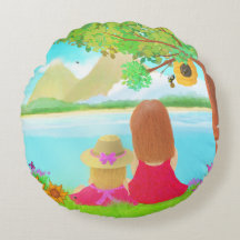 Dream View Round Pillow