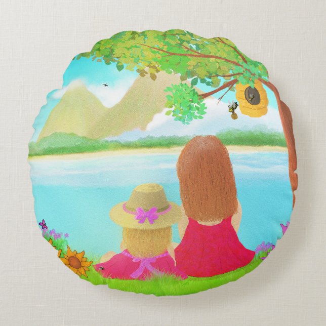 Dream View Round Pillow Rundes Kissen (Vorderseite)