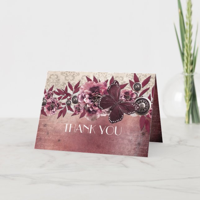 Dream Vintag Damask Butterfly Danke (Vorderseite)