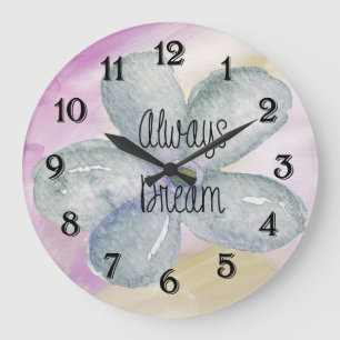 Dream Watercolor Flower Große Wanduhr