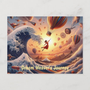 Dream Weaver's Journey: Fantasy Hot Air Balloons Postkarte