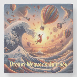 Dream Weaver's Journey: Fantasy Hot Air Balloons Steinuntersetzer