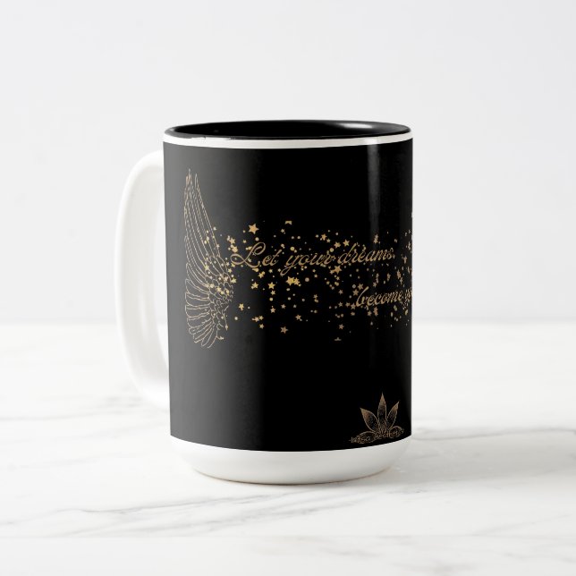 Dream Wings Zwei-Tonen-Tasse, 15 oz Zweifarbige Tasse (Vorderseite Links)