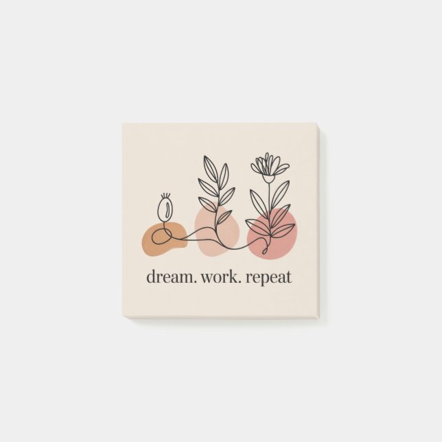 Dream. Work. Repeat Post-it Klebezettel (Vorderseite)