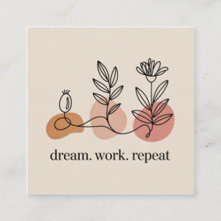 Dream. Work. Repeat Quadratische Visitenkarte