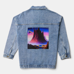Dream World Oil Painting Jeansjacke