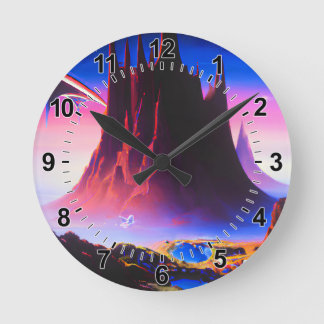 Dream World Oil Painting Runde Wanduhr