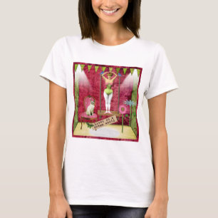 Dream World Vintage Funky Ballerina Altered Art   T-Shirt