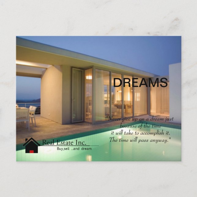 Dream Zuhause Real Anwesen Postkarte (Vorderseite)