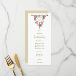 Dreamcatcher Arrow Wedding Menu Menükarte