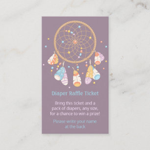 Dreamcatcher Baby Showdiaper Raffle Ticket Begleitkarte