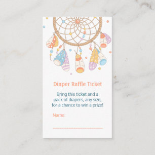 Dreamcatcher Baby Showdiaper Raffle Ticket Begleitkarte