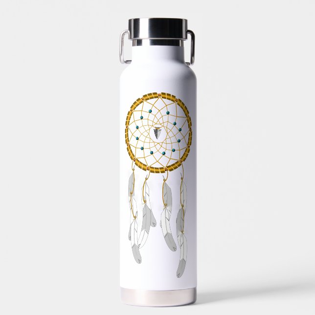 Dreamcatcher--Blauer Türkis Trinkflasche (Vorne)