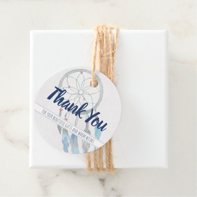 Dreamcatcher Boho Babydusche Vielen Dank Geschenkanhänger (Beispiel)