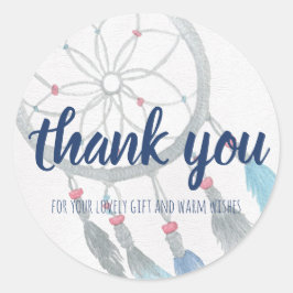 Dreamcatcher Boho Babydusche Vielen Dank Runder Aufkleber