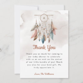 Dreamcatcher Boho Pastel Baby Show Danke Karte