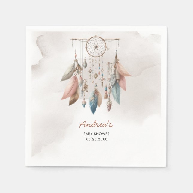 Dreamcatcher Boho Pastel Serviette (Vorderseite)