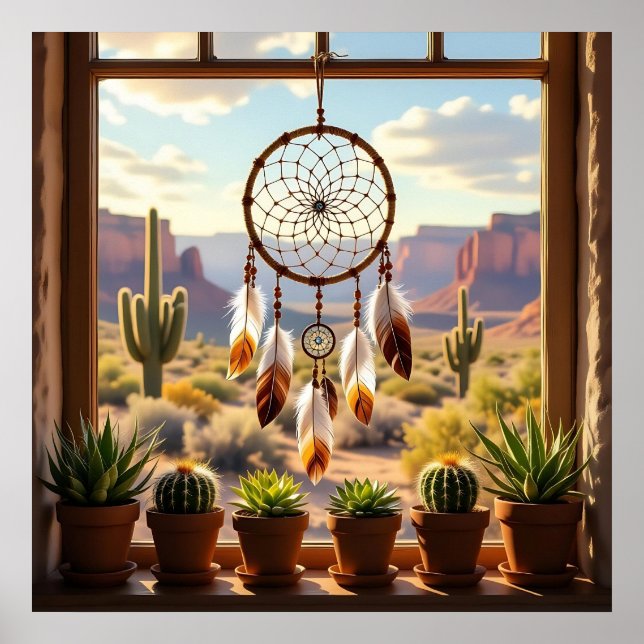 Dreamcatcher, Desert Canyons, Cacti   Poster (Vorne)