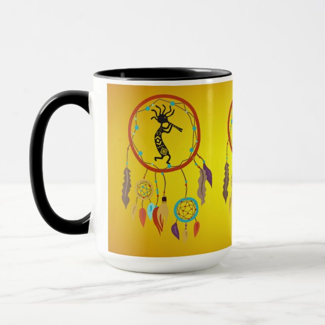 Dreamcatcher feathers Kokopelli Tasse (Links)
