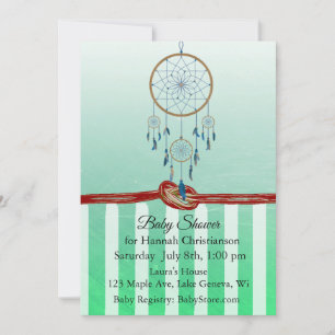 Dreamcatcher Green Boys Baby Shower Einladungen