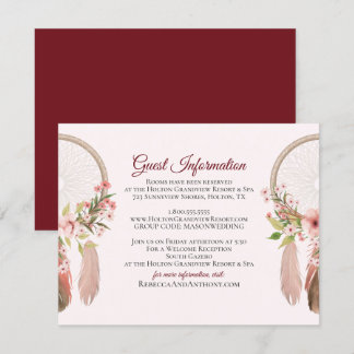 Dreamcatcher | Guest Information Card Einfügen Einladung