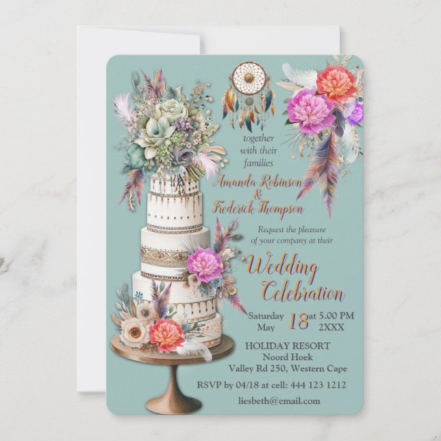 Dreamcatcher in einem Bohemischen Thema Einladung (Vorderseite)